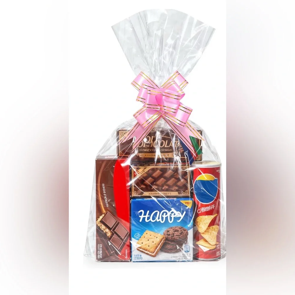 Lot of 13 Clear Cellophane Bags Basket Bags Cello Gift Bags in Various Sizes